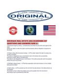 MICHIGAN REAL ESTATE 2026 EXAMINERS SET QUESTIONS AND ANSWERS SURE 
