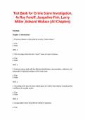Test Bank For Crime Scene Investigation&comma; 4th Edition By Roy Fenoff&comma; Jacqueline T&period; Fish&comma; Larry S&period; Miller&comma; Edward W&period; Wallace&comma; and &NewLine;Michael C&period; Braswell &lpar;ALL CHAPTERS&rpar;