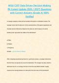 WGU C207 Data Driven Decision Making PA &lpar;Latest Update 2026 &sol; 2027&rpar; Questions with Correct Answers &lbrace;Grade A&rcub; 100&percnt; Verified&NewLine;&NewLine;