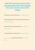 WGU C207 Data Driven Decision Making OA &lpar;Latest Update 2026 &sol; 2027&rpar; Questions with Correct Answers &lbrace;Grade A&rcub; 100&percnt; Verified&NewLine;&NewLine;