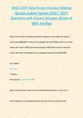 WGU C207 Data Driven Decision Making Quizzes &lpar;Latest Update 2026 &sol; 2027&rpar; Questions with Correct Answers &lbrace;Grade A&rcub; 100&percnt; Verified&NewLine;&NewLine; &NewLine;