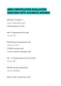 ABPD CERTIFICATION EVALUATION &NewLine;QUESTIONS WITH ACCURATE ANSWERS 