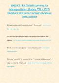 WGU C211 PA Global Economics for Managers &lpar;Latest Update 2026 &sol; 2027&rpar; Questions with Correct Answers &lbrace;Grade A&rcub; 100&percnt; Verified&NewLine;&NewLine;