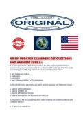 NR 601 UPDATED EXAMINERS SET QUESTIONS AND ANSWERS SURE 