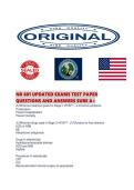 NR 601 UPDATED EXAMS TEST PAPER QUESTIONS AND ANSWERS SURE 