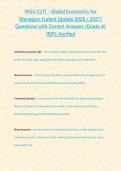 WGU C211 - Global Economics for Managers &lpar;Latest Update 2026 &sol; 2027&rpar; Questions with Correct Answers &lbrace;Grade A&rcub; 100&percnt; Verified&NewLine;&NewLine;