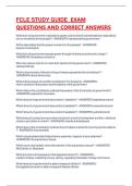 FCLE STUDY GUIDE  EXAM QUESTIONS AND CORRECT ANSWERS