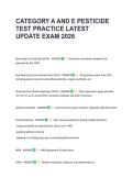 CATEGORY A AND E PESTICIDE &NewLine;TEST PRACTICE LATEST &NewLine;UPDATE EXAM 2026 