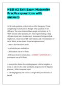 HESI A2 Exit Exam Maternity Practice questions with answers