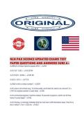 NLN PAX SCIENCE UPDATED EXAMS TEST PAPER QUESTIONS AND ANSWERS SURE 