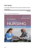 TEST BANK&lowbar;&lowbar;Craven & Hirnle's Fundamentals of Nursing&colon; Concepts and Competencies for Practice 10th Edition by Christine Henshaw &comma; ISBN&colon; 9781975205720 &vert;Chapters 1-43 &lpar;Questions with Rationalized Answers&rpar;&vert; Guide A&plus;
