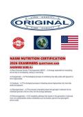 NASM NUTRITION CERTIFICATION 2026 EXAMINERS QUESTIONS AND ANSWERS SURE