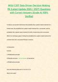 WGU C207 Data Driven Decision Making PA &lpar;Latest Update 2026 &sol; 2027&rpar; Questions with Correct Answers &lbrace;Grade A&rcub; 100&percnt; Verified&NewLine;&NewLine;