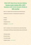 WGU C207 Data Driven Decision Making Quizzes &lpar;Latest Update 2026 &sol; 2027&rpar; Questions with Correct Answers &lbrace;Grade A&rcub; 100&percnt; Verified&NewLine;&NewLine; &NewLine;