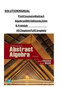 Solution Manual for A First Course in Abstract Algebra&comma; 8th Edition by John B&period; Fraleigh &vert; Complete Solutions for All Chapters &vert; Revised Edition&NewLine;