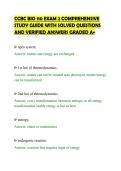 CCBC BIO 110 EXAM 2 COMPREHENSIVE&NewLine;STUDY GUIDE WITH SOLVED QUESTIONS&NewLine;AND VERIFIED ANSWERS GRADED A&plus;