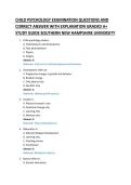 CHILD PSYCHOLOGY EXAMINATION QUESTIONS AND &NewLine;CORRECT ANSWER WITH EXPLANATION GRADED A&plus; &NewLine;STUDY GUIDE 