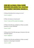 CCBC BIO 110 EXAM 2 FINAL PAPER&NewLine;RESOURCE INCLUDING FULL SOLUTION&NewLine;AND CORRECT RESPONSES GRADED A&plus;&NewLine;