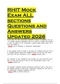 RHIT Mock Exam ALL sections Questions and Answers Updated 2026