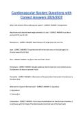 Cardiovascular System Questions with &NewLine;Correct Answers 2026&sol;2027 