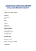 Cardiovascular examination Questions &NewLine;with Correct Answers 2026&sol;2027 