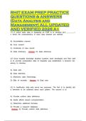 RHIT EXAM PREP PRACTICE QUESTIONS &lpar;Data Analysis and Management&rpar;&NewLine;&NewLine;
