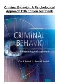 Criminal Behavior&colon; A Psychological Approach 11th Edition &ndash; Test Bank with Practice Questions and Answers