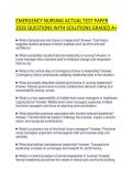 EMERGENCY NURSING ACTUAL TEST PAPER&NewLine;2026 QUESTIONS WITH SOLUTIONS GRADED A&plus;