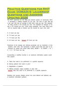 Practice Questions for RHIT Exam&colon; DOMAIN 6&colon; Leadership Questions and Answers Updated 2026