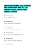 CERAP CERTIFIED EMPLOYEE RELATIONS&NewLine;AND PROFESSIONAL PRACTICE TEST&NewLine;PAPER QUESTIONS AND SOLUTIONS&NewLine;VERIFIED ANSWERS&NewLine;