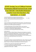 ATI RN Nursing Care of Children Proctored Examination Official Proctored Exam Actual Exam 2026&sol;2027 with Detailed Rationales &vert; Complete Exam-Style Questions &vert; Pass Guaranteed &ndash; A&plus; Graded&NewLine;&NewLine;