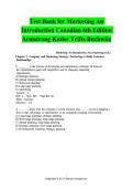 Test Bank&colon; Marketing&colon; An Introduction &lpar;Canadian 6th Edition&rpar; &ndash; Armstrong&comma; Kotler&comma; Trifts&comma; & Buchwitz &vert; Complete Practice Questions