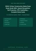 OSHA 10 Hour Construction Safety Exam Hazard Recognition Fall Protection PPE Scaffolding Prep 2026&sol;2027 &ndash; Complete Exam-Style Questions &vert; 100&percnt; Verified &ndash; Pass Guaranteed &ndash; A&plus; Graded&NewLine;&NewLine;