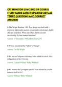 CFT MONITOR USMC END OF COURSE&NewLine;STUDY GUIDE LATEST UPDATED ACTUAL&NewLine;TESTED QUESTIONS AND CORRECT&NewLine;ANSWERS