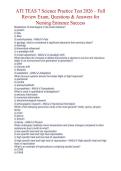 ATI TEAS 7 Science Practice Test 2026 &ndash; Full Review Exam&comma; Questions & Answers for Nursing Entrance Success