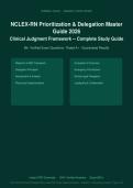 NCLEX RN Prioritization Delegation Master Guide Clinical Judgment Framework Prep 2026&sol;2027 &ndash; Complete Exam-Style Questions &vert; 100&percnt; Verified &ndash; Pass Guaranteed &ndash; A&plus; Graded&NewLine;&NewLine;