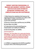 2026-2027 NEWEST CERTIFIED PROFESSIONAL IN&NewLine;EROSION AND SEDIMENT CONTROL &lpar;CPESC&rpar;&NewLine;CERTIFICATION EXAM OFFERED BY&NewLine;ENVIROCERT INTERNATIONAL&comma; INC &vert;&NewLine;COMPLETE EXAM Q&A WITH RATIONALES
