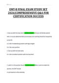 EMT-B FINAL EXAM STUDY SET&NewLine;2026&vert;COMPREHENSIVE Q&A FOR&NewLine;CERTIFICATION SUCCESS
