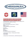 RASMUSSEN MENTAL HEALTH 2026 REVIEW EXAM QUESTIONS AND ANSWERS SURE