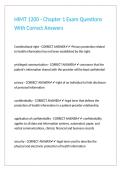 HIMT 1200 - Chapter 1 Exam Questions With Correct Answers