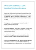 HIMT 1200 Chapters 8-11 Exam Questions With Correct Answers