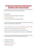 ATI Nursing Leadership and Management Questions with Correct Answers&period;