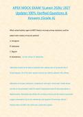APEX MOCK EXAM 1&lpar;Latest 2026&sol; 2027 Update&rpar; 100&percnt; Verified Questions & Answers &lbrace;Grade A&rcub; &NewLine;&NewLine;
