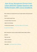 Apex Airway Management Domain Exam &lpar;Latest 2026&sol;2027 Update&rpar; Questions with Verified Answers 100&percnt; Correct &lbrace;Graded A&rcub;&period;&NewLine;&NewLine;