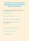 Apex Endocrine Exam &lpar;Latest 2026&sol;2027 Update&rpar; Questions with Verified Answers 100&percnt; Correct &lbrace;Graded A&rcub;&period;&NewLine;&NewLine;