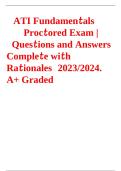 ATI Fundamentals Proctored Exam &vert; Questions and Answers with Rationales