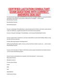 CERTIFIED LACTATION CONSULTANT EXAM QUESTIONS WITH CORRECT ANSWERS 2026-2027&NewLine;