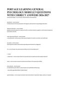 PORTAGE LEARNING GENERAL PSYCHOLOGY MODULE 9 QUESTIONS WITH CORRECT ANSWERS 2026-2027&period;pdf&NewLine;&NewLine;