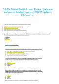 NR 326 Mental Health Exam 1 Review &vert; Questions and correct detailed Answers &vert; 2026&sol;27 Updates &vert; 100&percnt; correct&NewLine;&NewLine;
