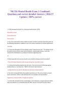 NR 326 Mental Health Exam 1 Combined &vert; Questions and correct detailed Answers &vert; 2026&sol;27 Updates &vert; 100&percnt; correct